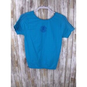 womens Harley Davidson blue stretch shirt no tag cutouts undershirt